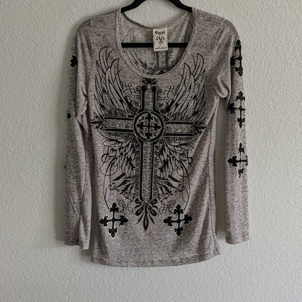 Vocal grey long sleeve. New without tags. Size L